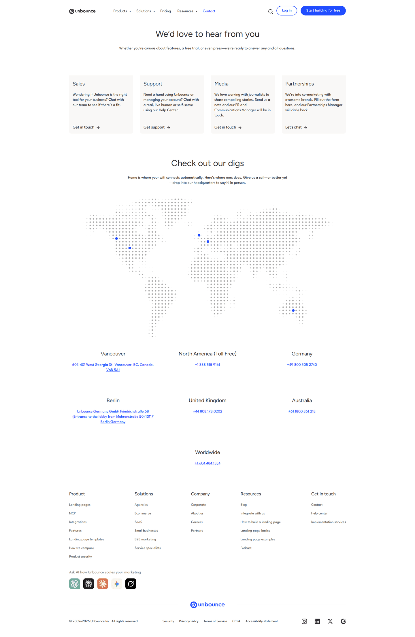Unbounce contact page