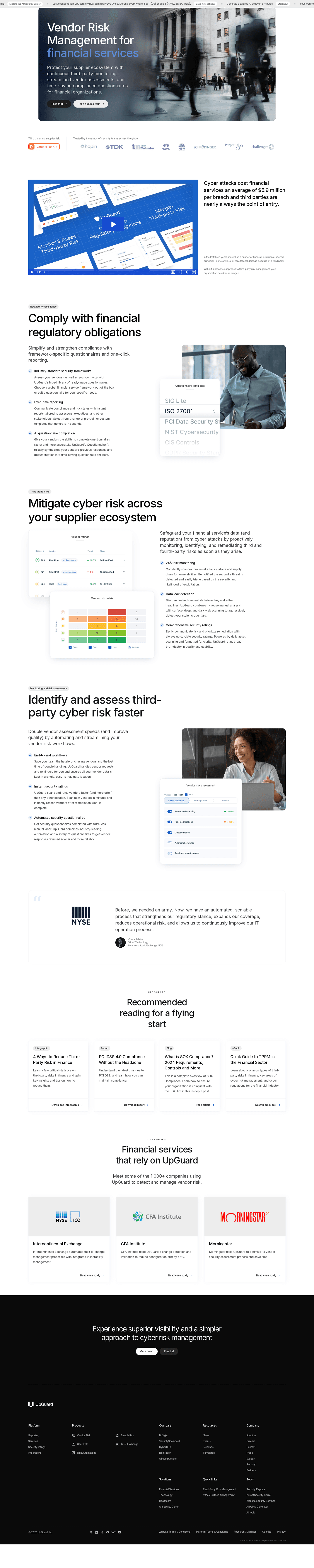 Upguard industry page