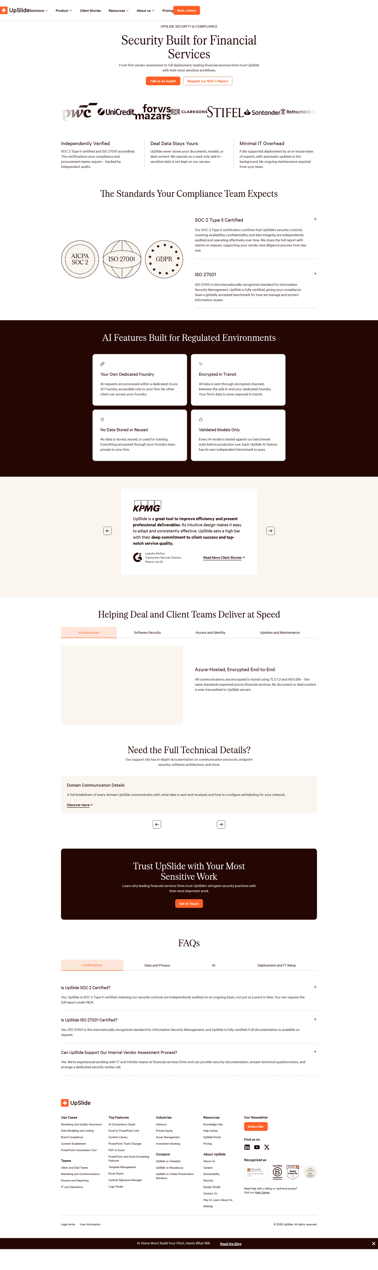 Upslide security page