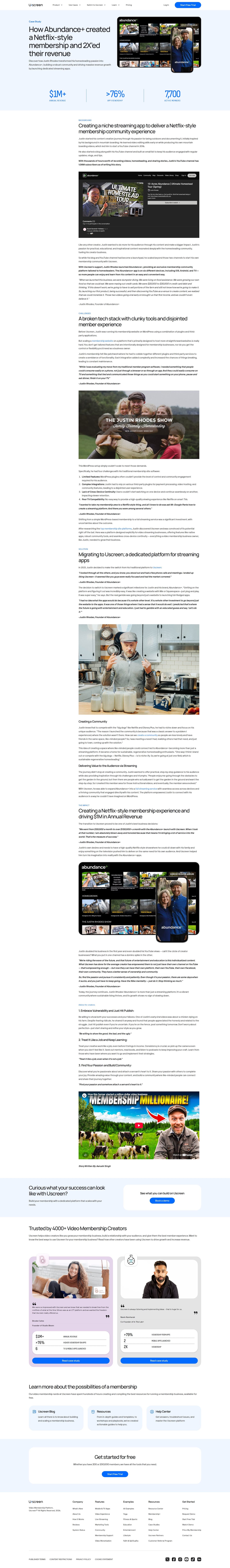 Uscreen case study page