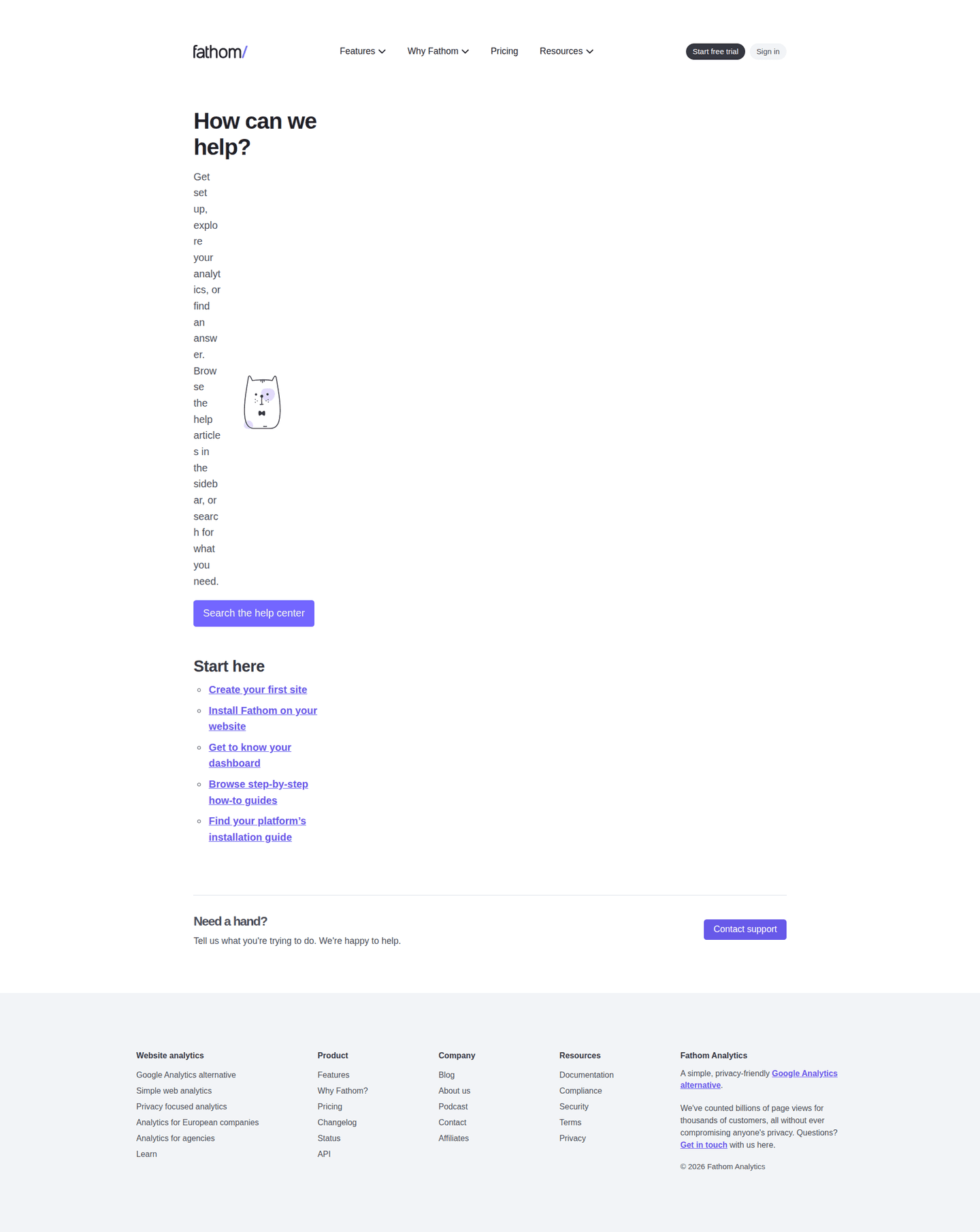 Developer page example