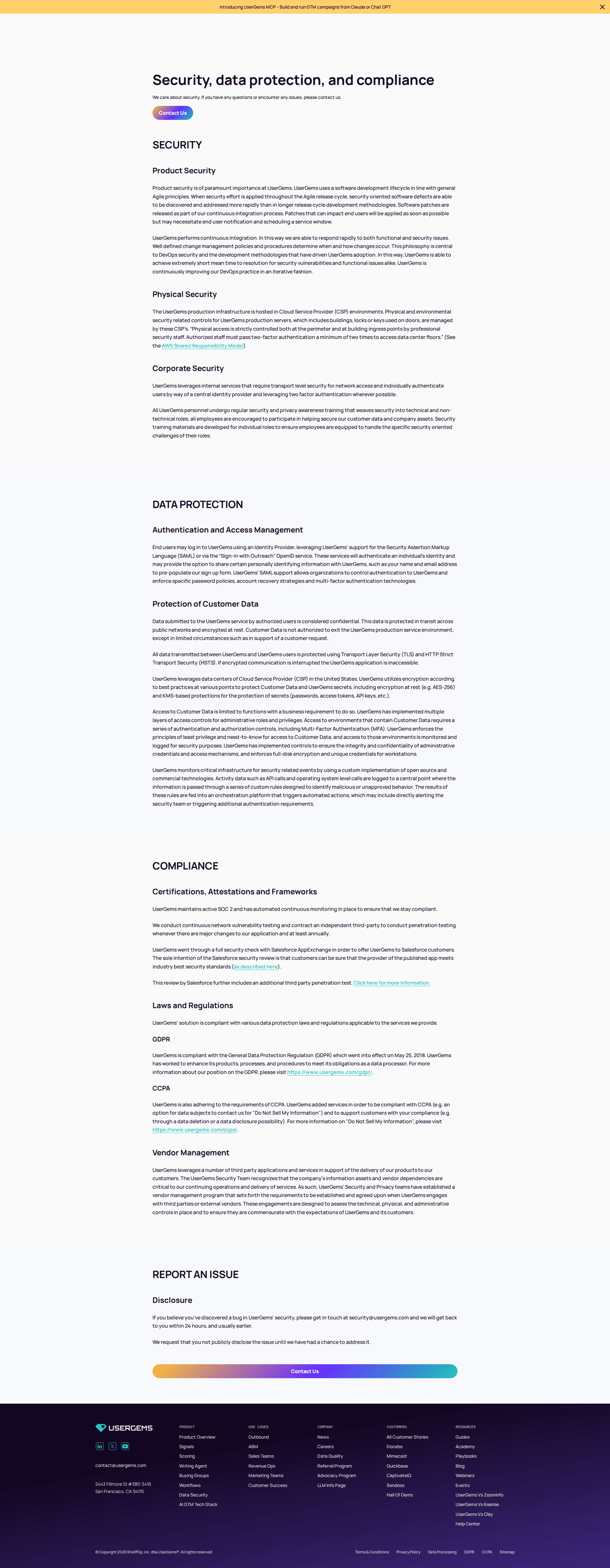 UserGems security page