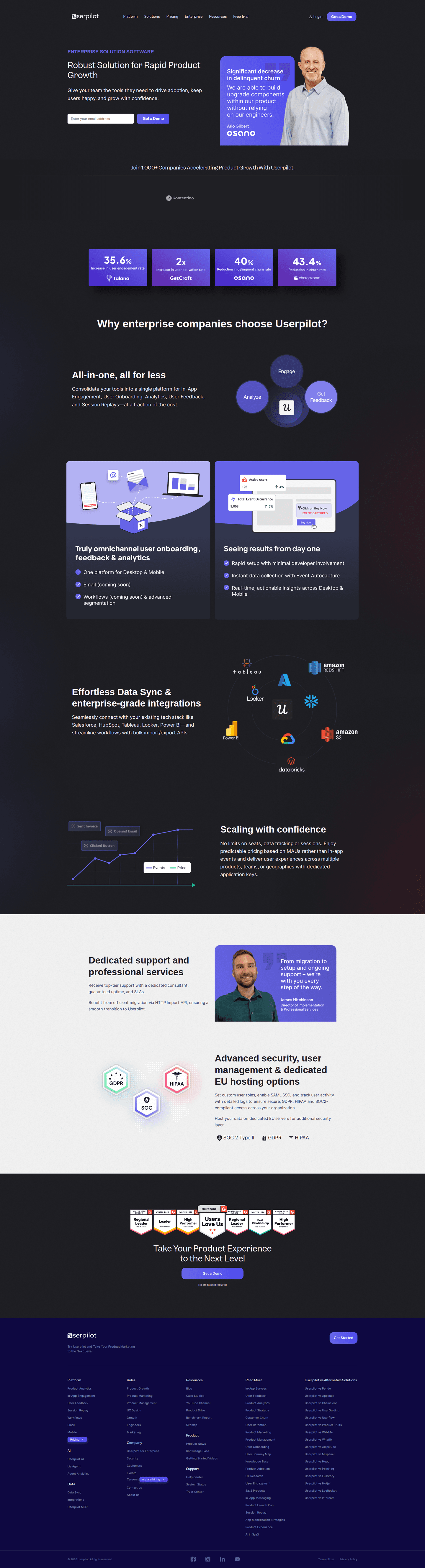 Userpilot enterprise page