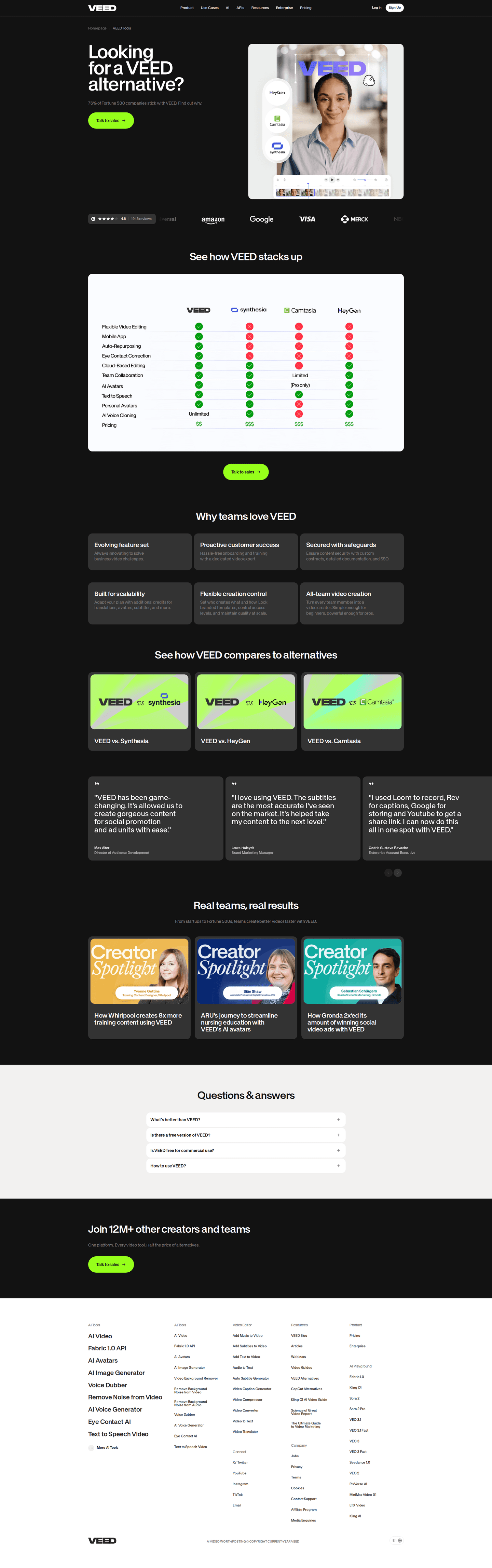 Veed.io comparison page