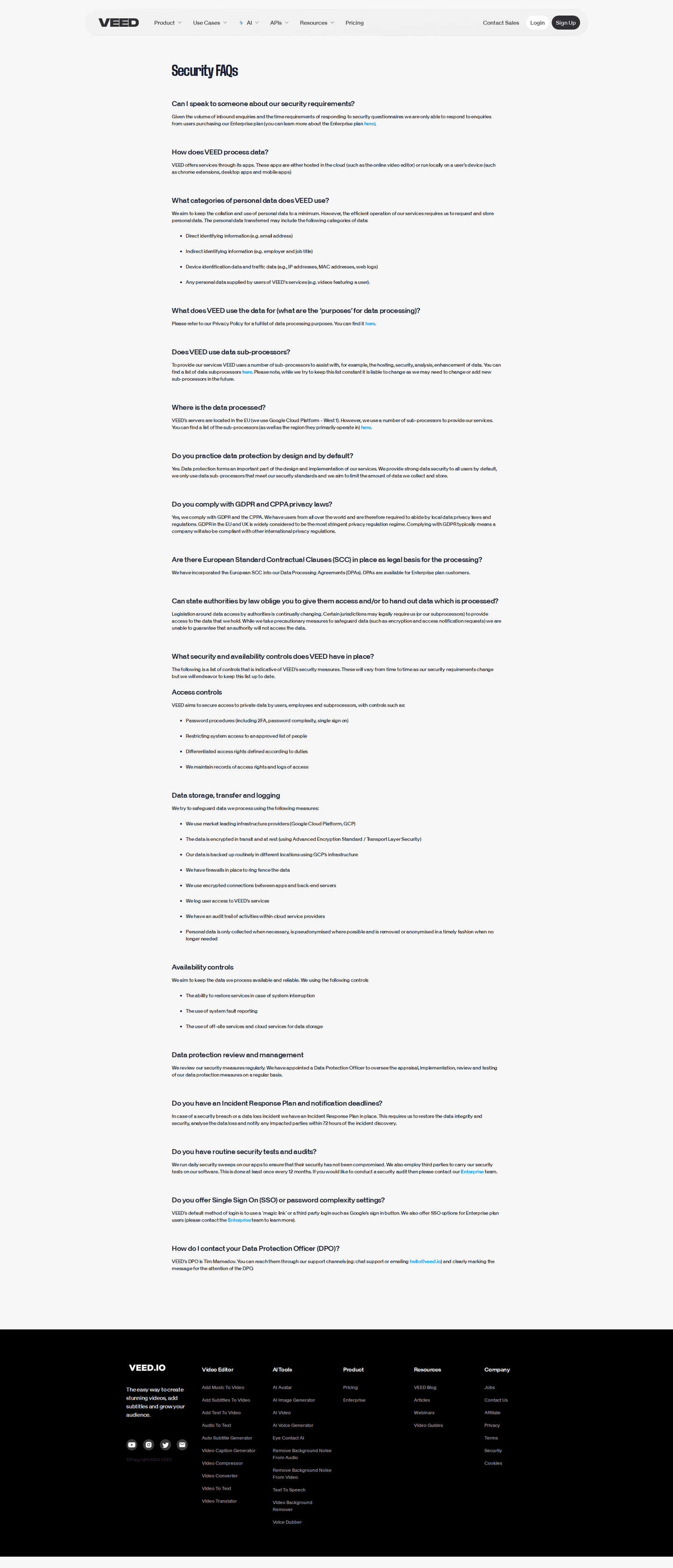 Veed.io security page