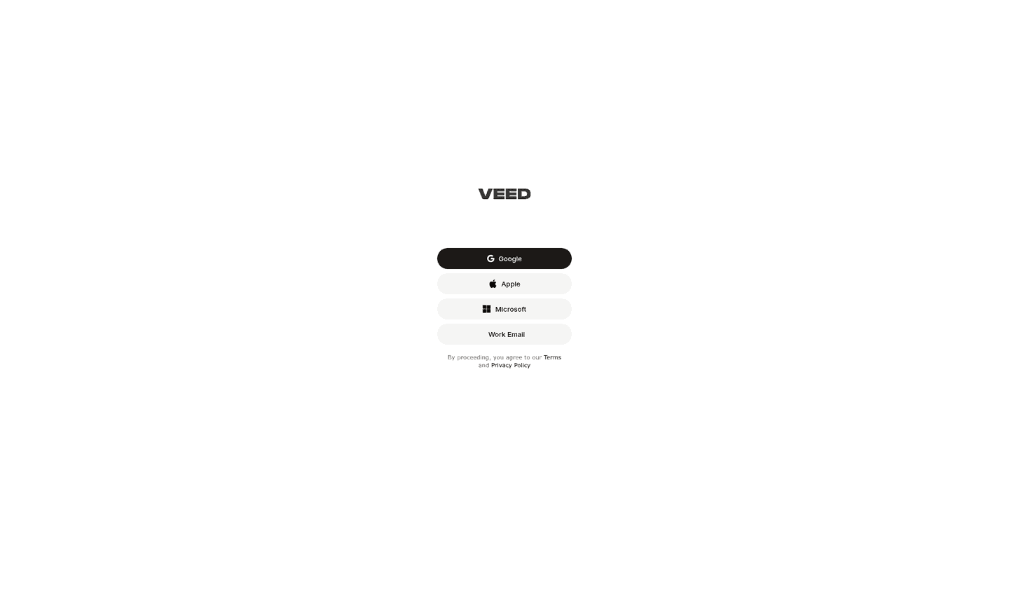 Veed.io signup page