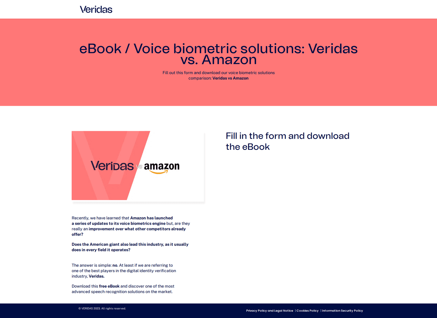 Veridas PPC landing page
