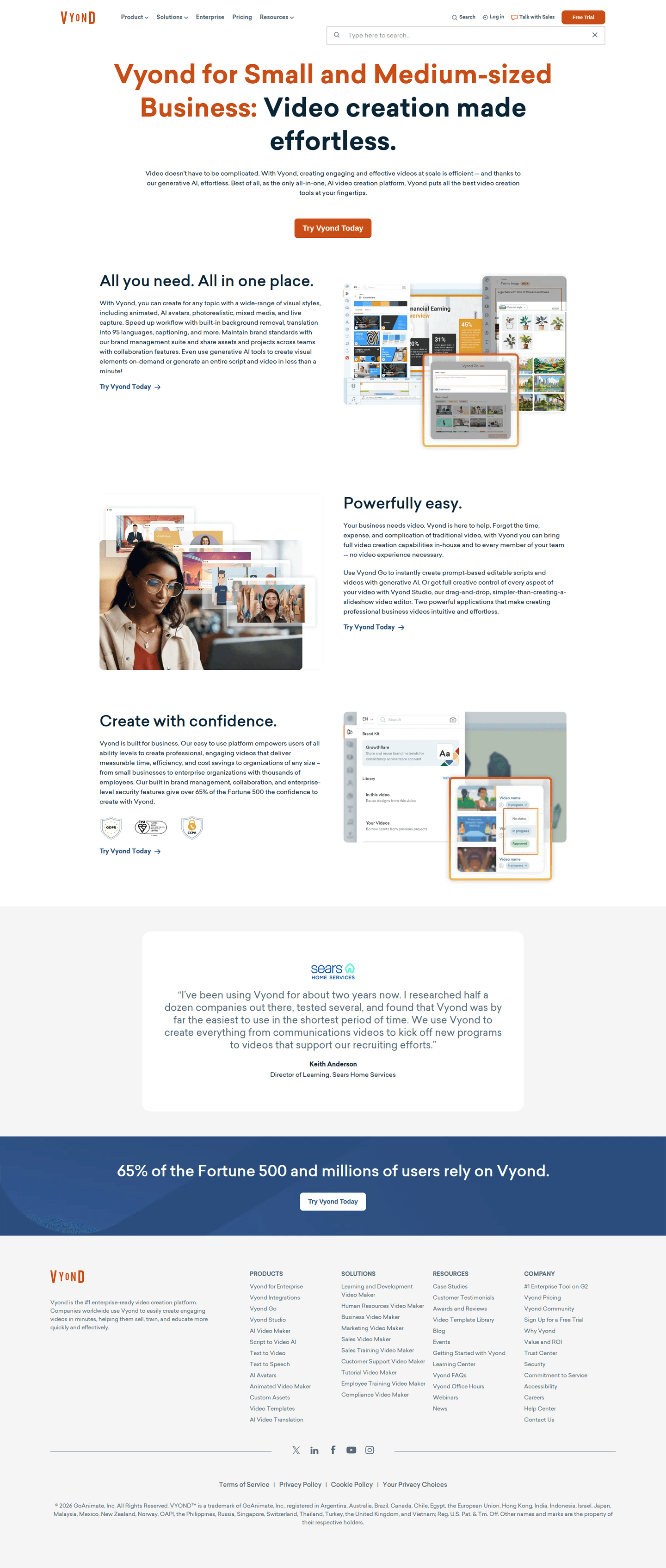 Vyond persona page
