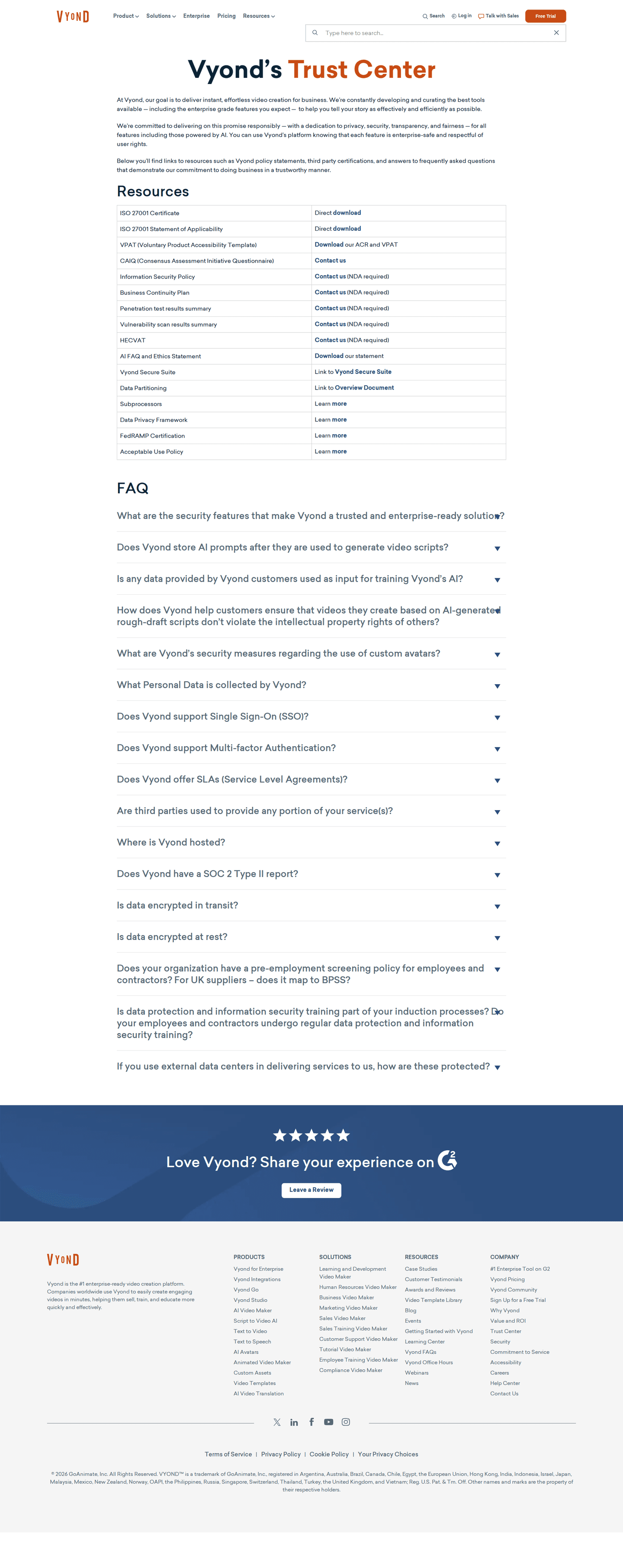 Vyond security page