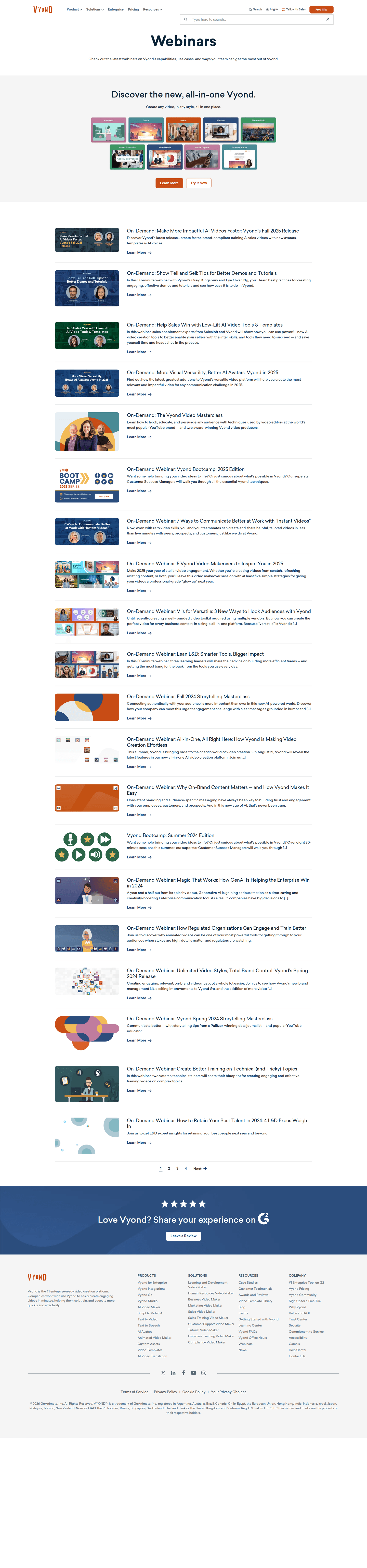 Vyond webinar page