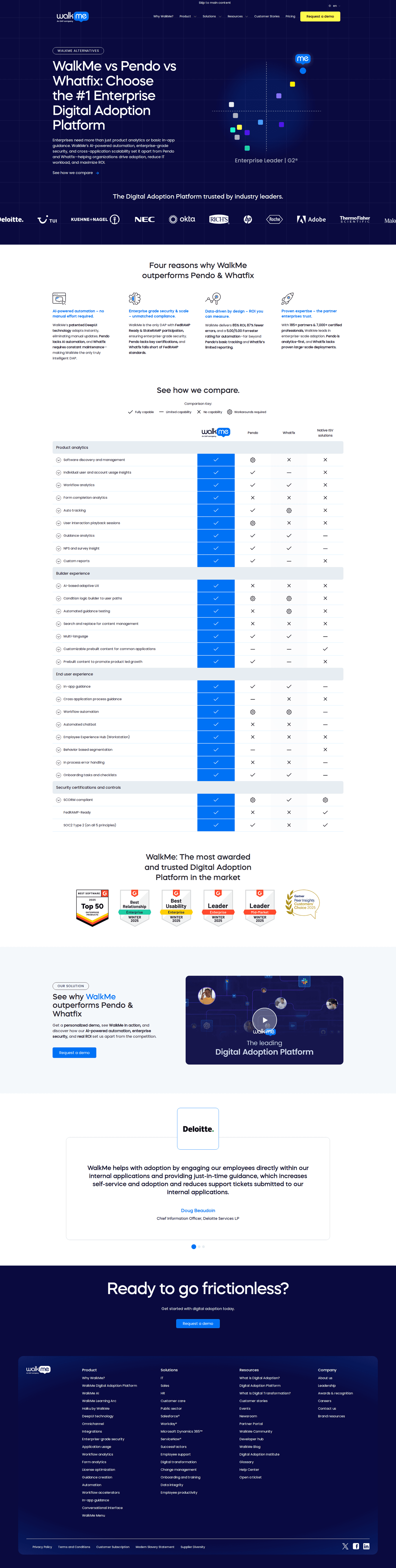 WalkMe comparison page