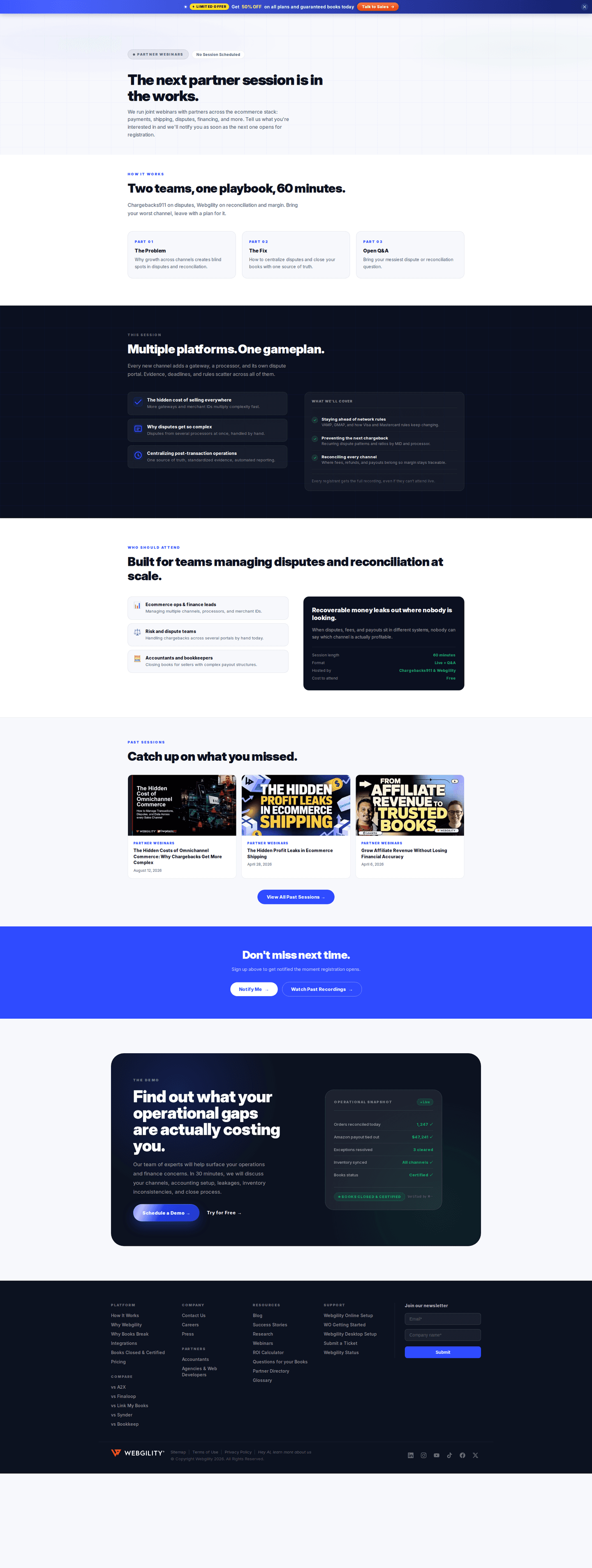 Webgility webinar page