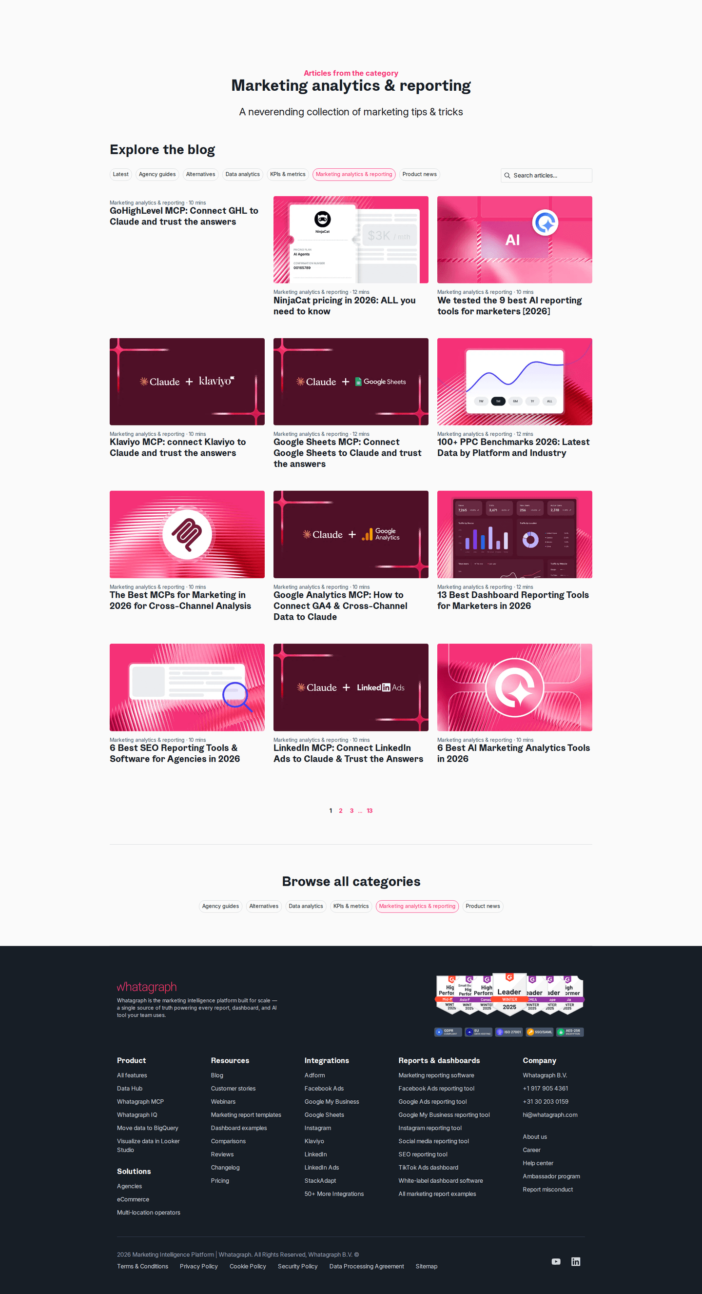 Whatagraph blog page