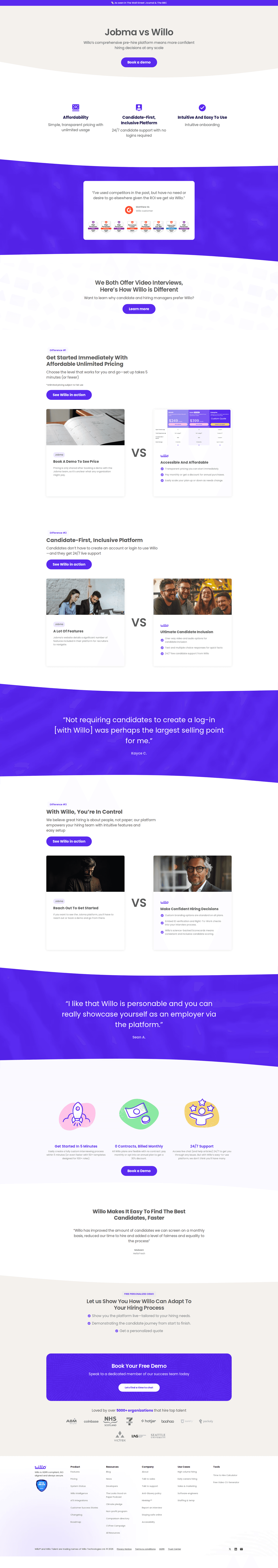 Willo comparison page