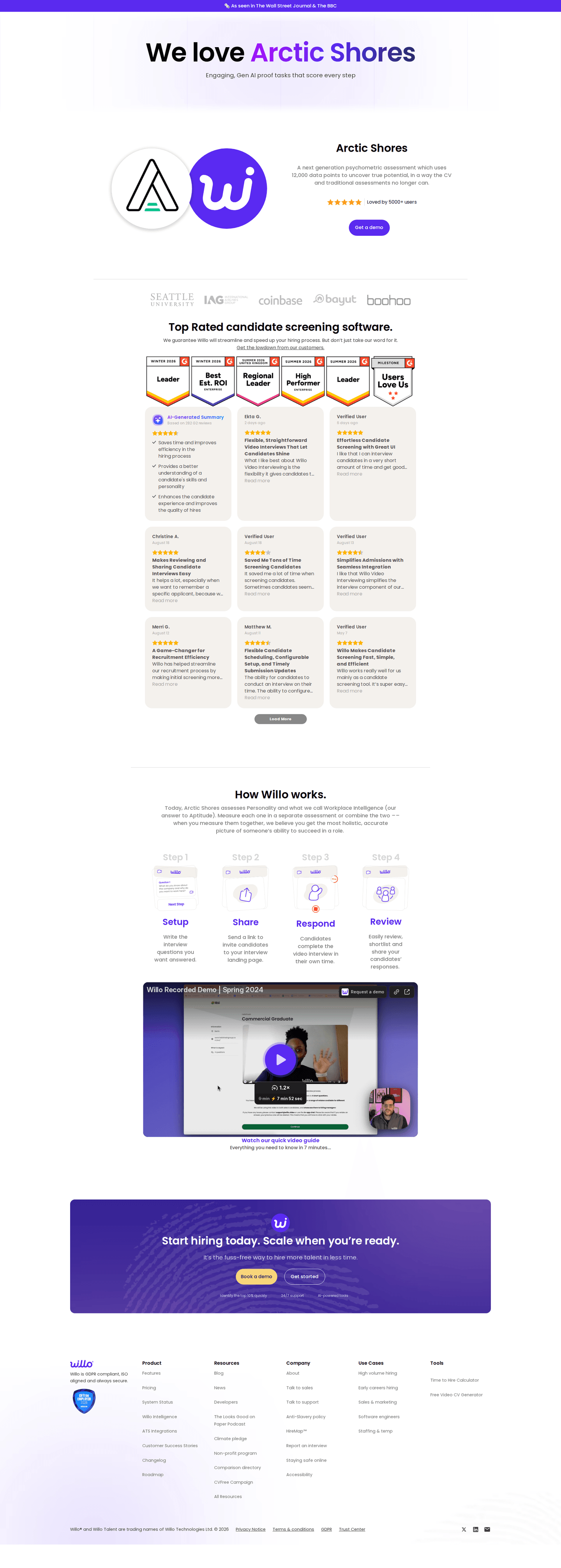 Willo integrations page