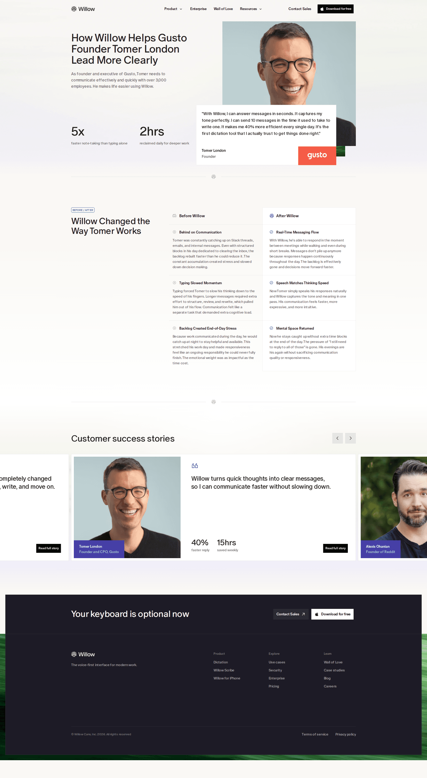 Willow Frontier Pro case study page