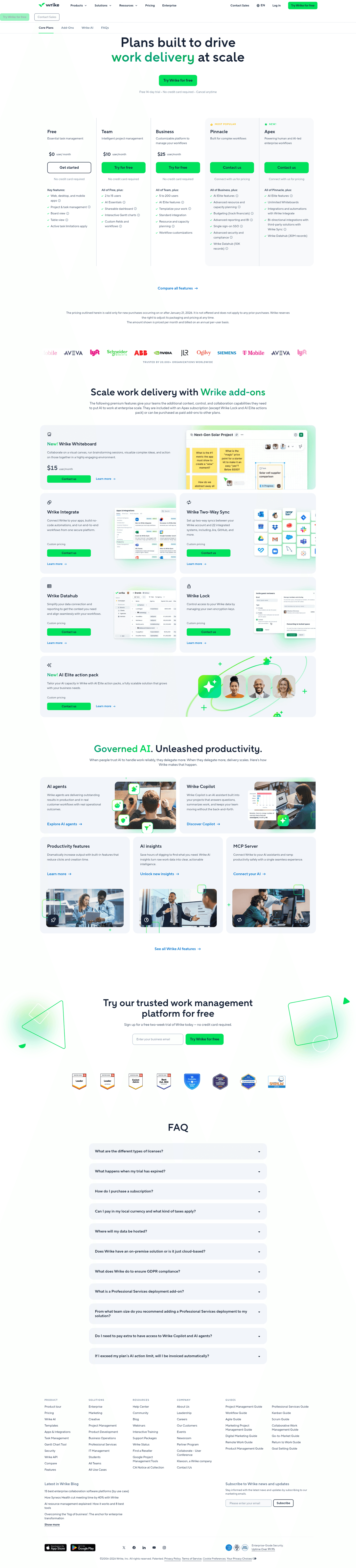 Wrike homepage