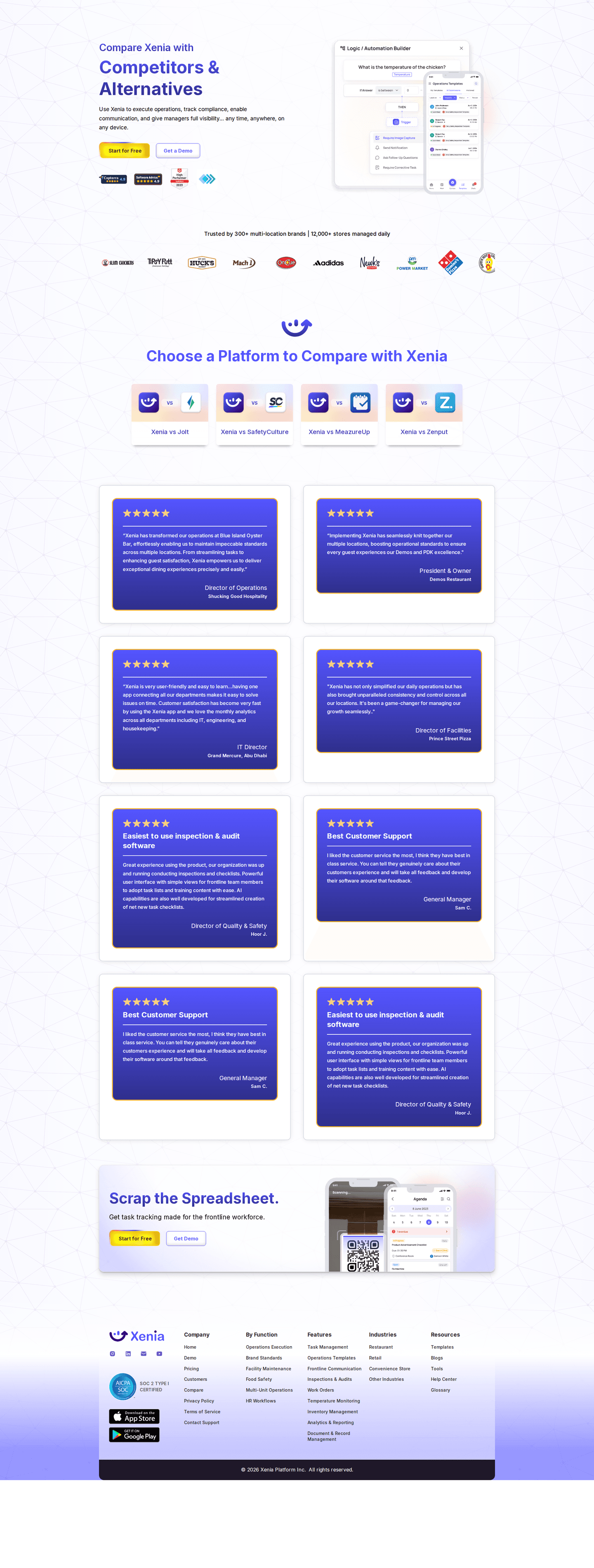 Xenia comparison page