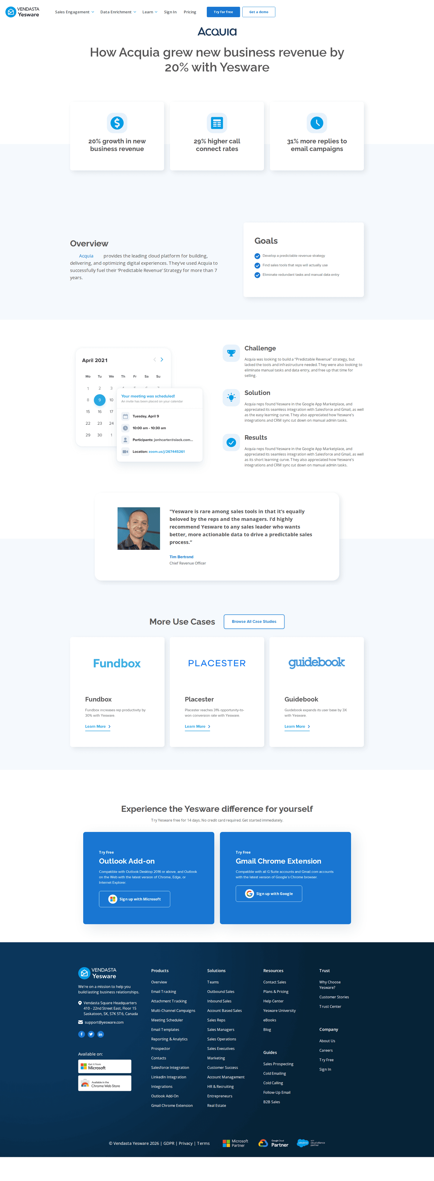 Yesware case study page