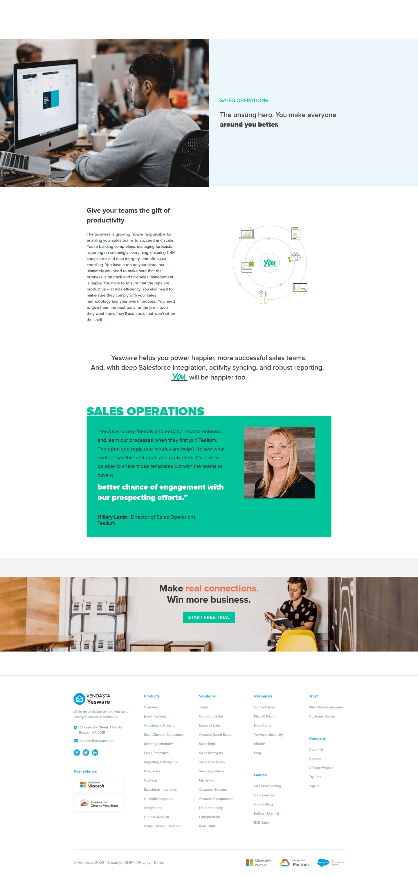 Yesware homepage