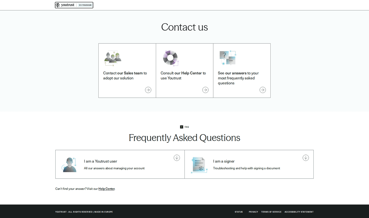 Yousign contact page
