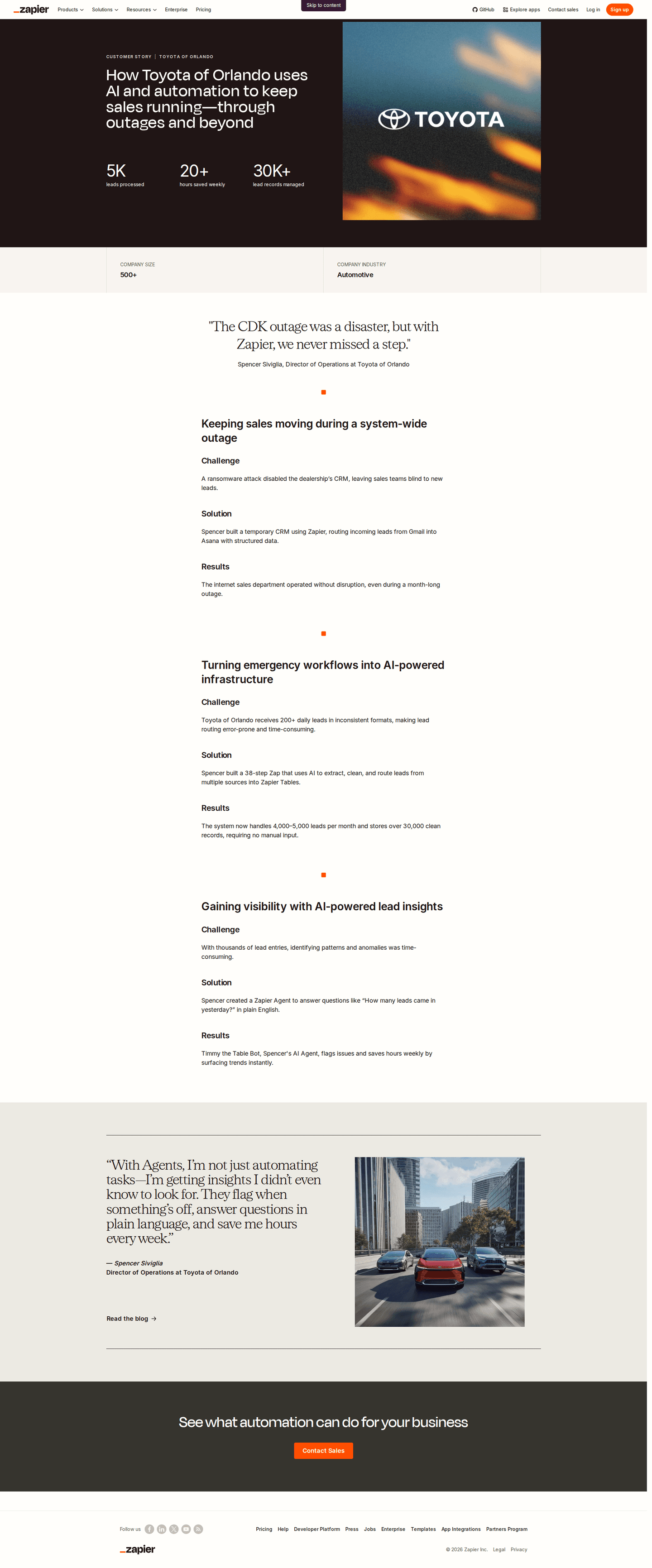 Zapier case study page