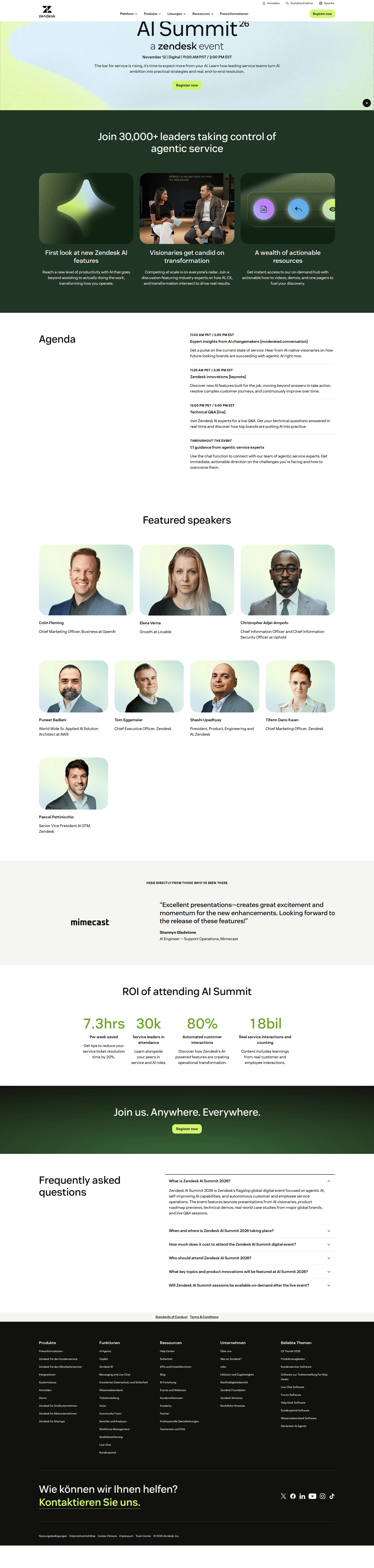 Zendesk webinar page
