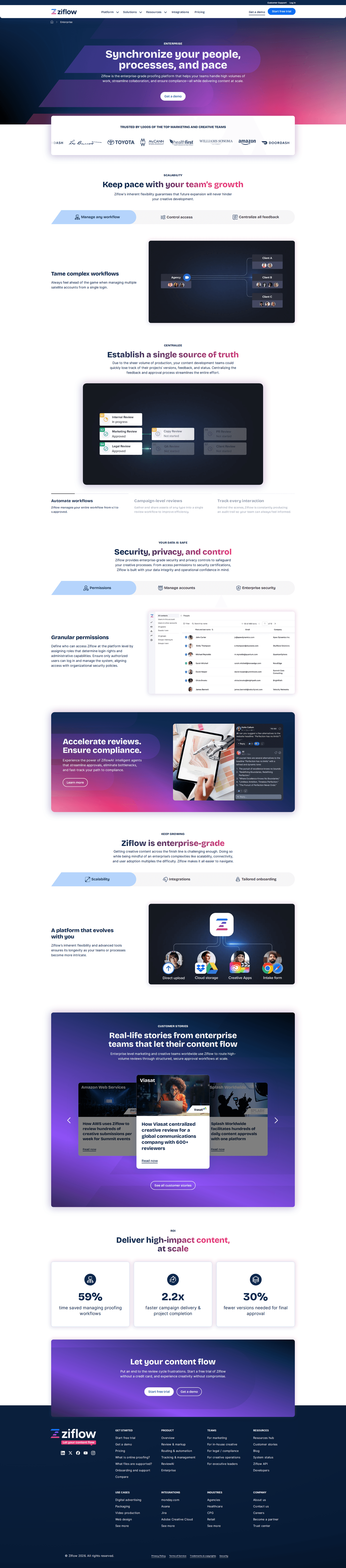 Ziflow enterprise page
