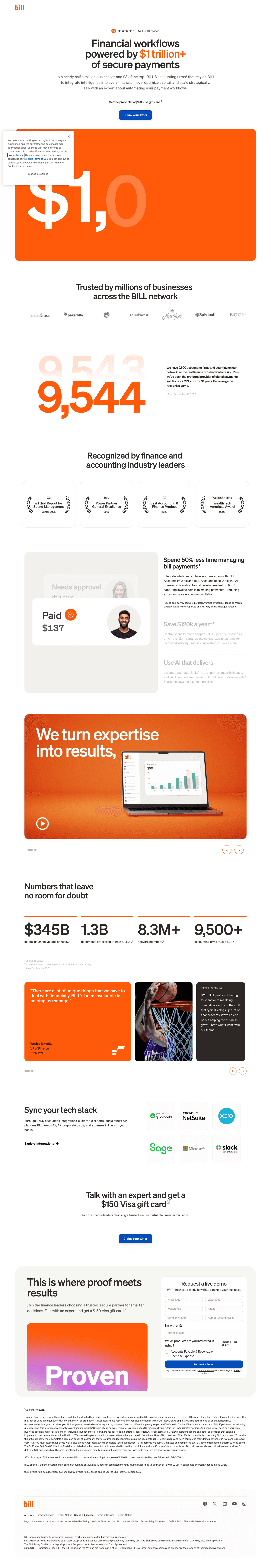 bill.com/lp/proven-beats-promises, the whole page the ad lands on