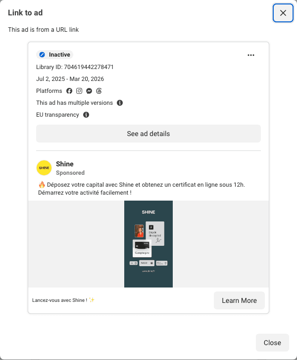 Shine's 261-day card: a deposit certificate, a pro account and a card, stacked on dark green