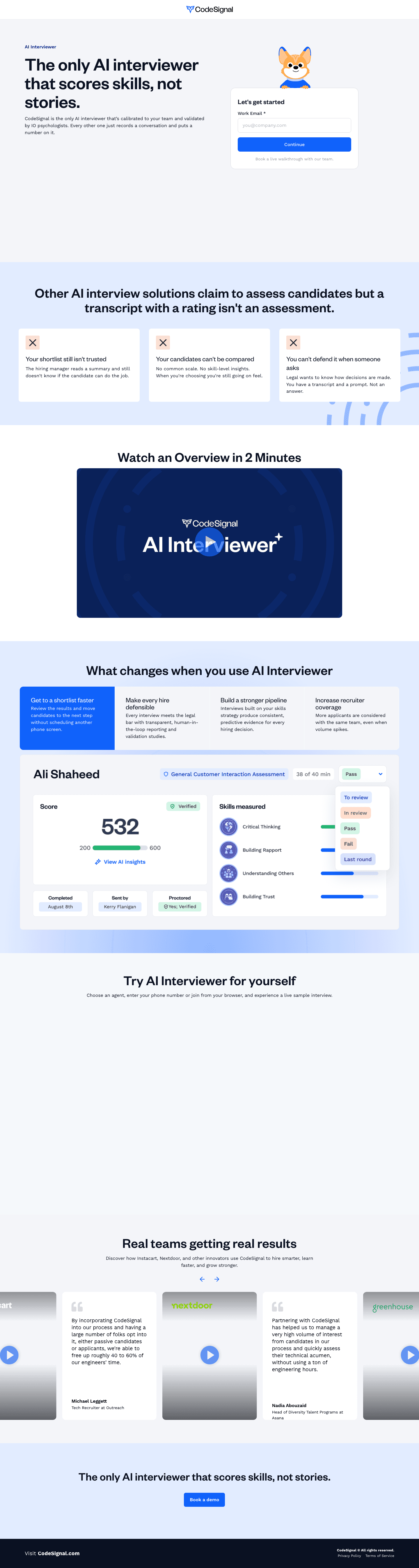 codesignal.com/ai-interviewer-score-skills, the whole page the ad lands on