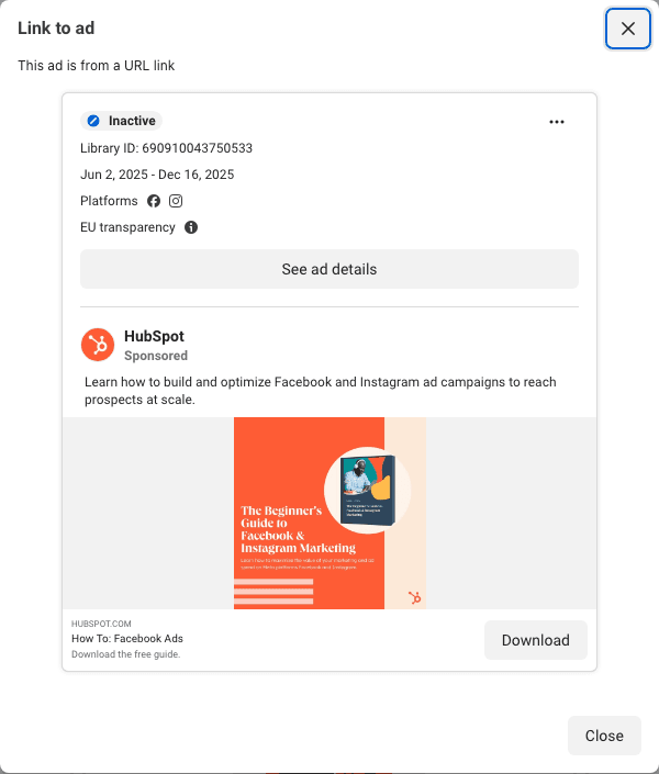 One ebook, one page, a third headline: How To: Facebook Ads, 197 days