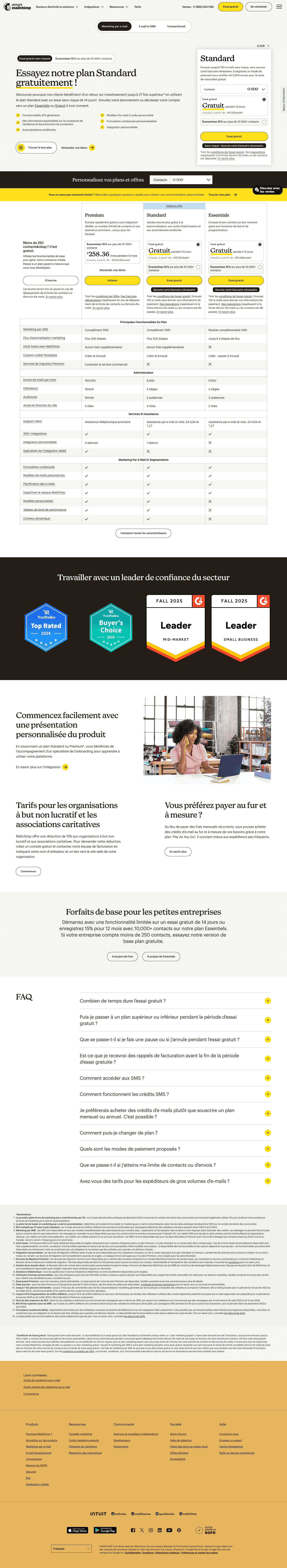 mailchimp.com/pricing/marketing, the whole page the ad lands on
