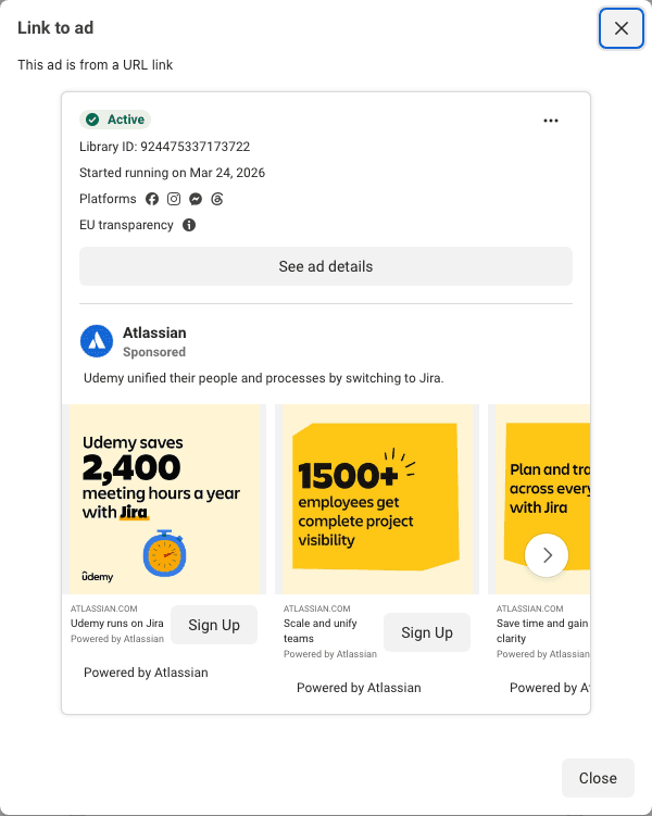 Atlassian's second card: Udemy saves 2,400 meeting hours a year with Jira, then 1500+ employees get complete project visibility