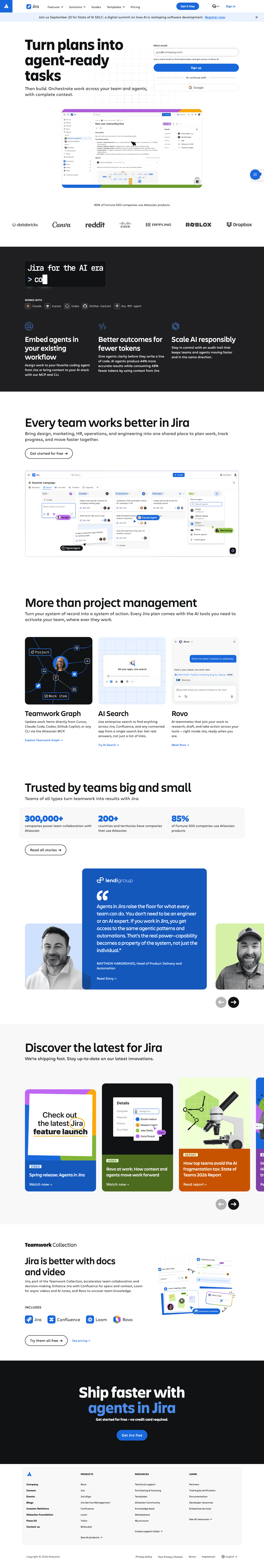 atlassian.com/software/jira, the whole page 23 ads land on