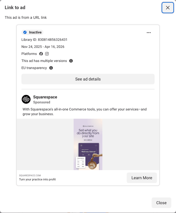 Squarespace: sell what you do directly from your site, over a phone showing a wellness-retreat booking screen and a hand pouring tea