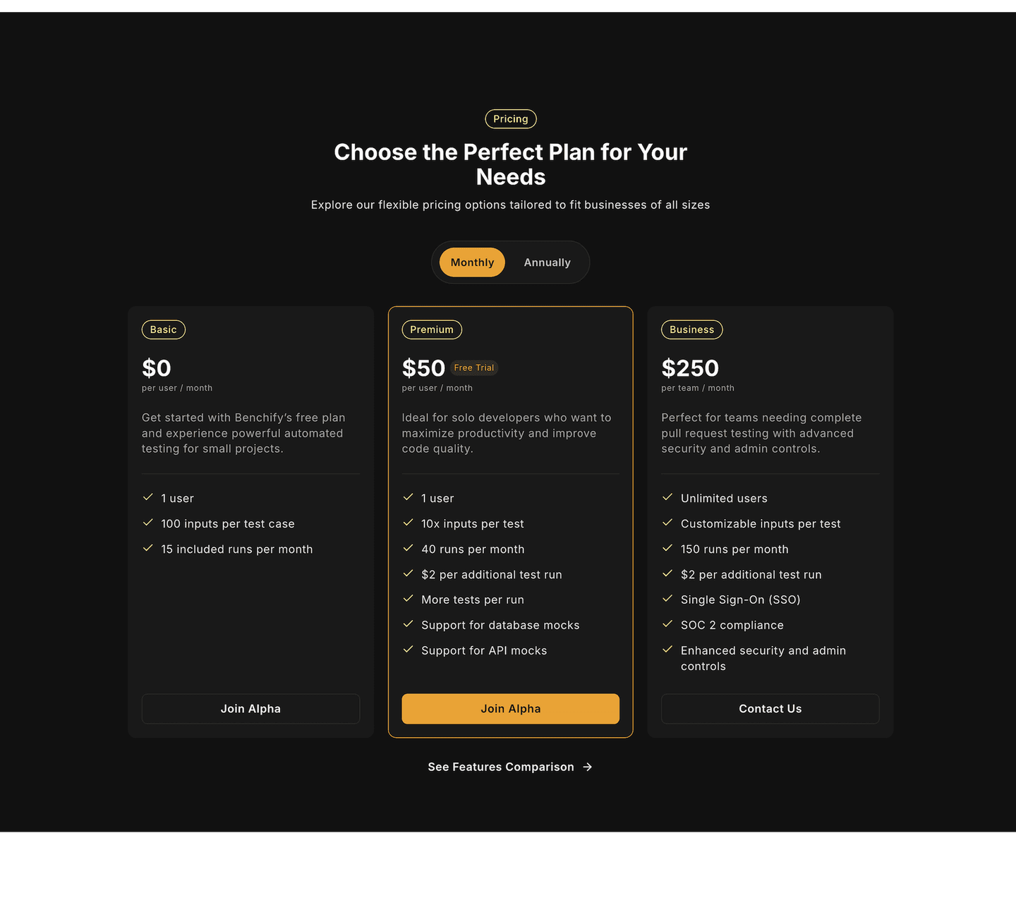 Benchify Pricing