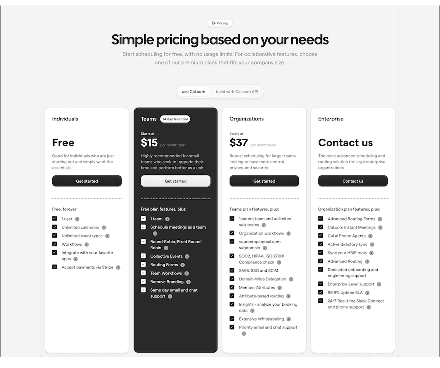 Cal.com Pricing