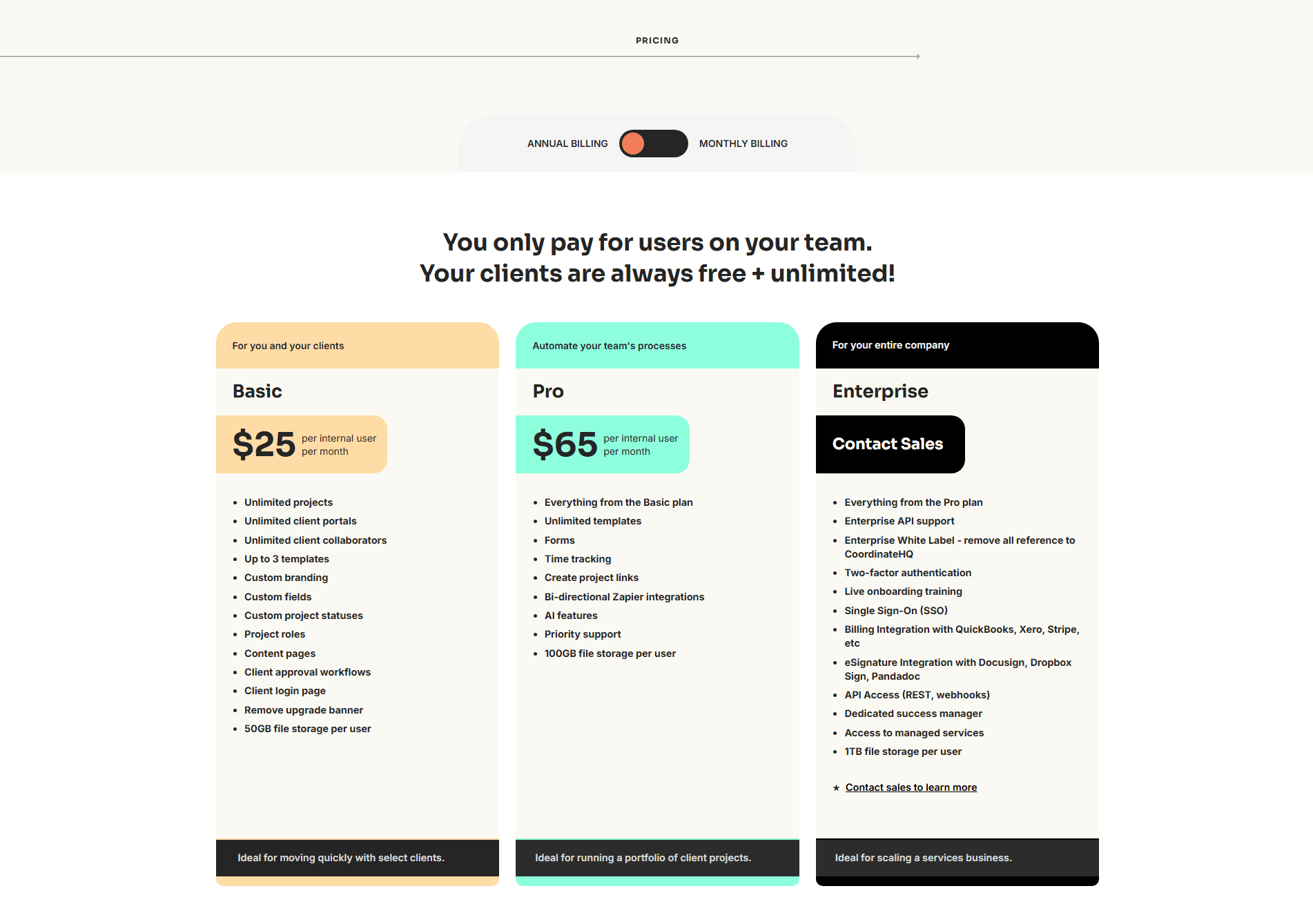 Coordinate Pricing