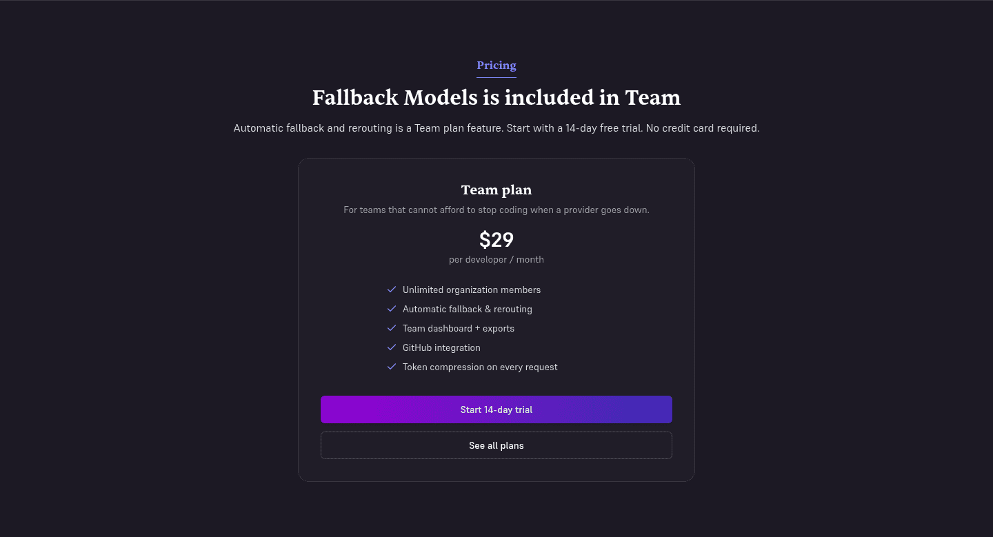 Edgee Fallback Models Pricing