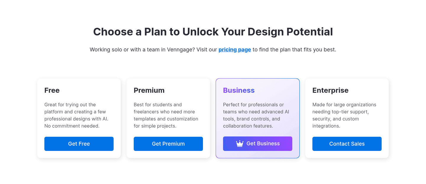 Venngage Pricing