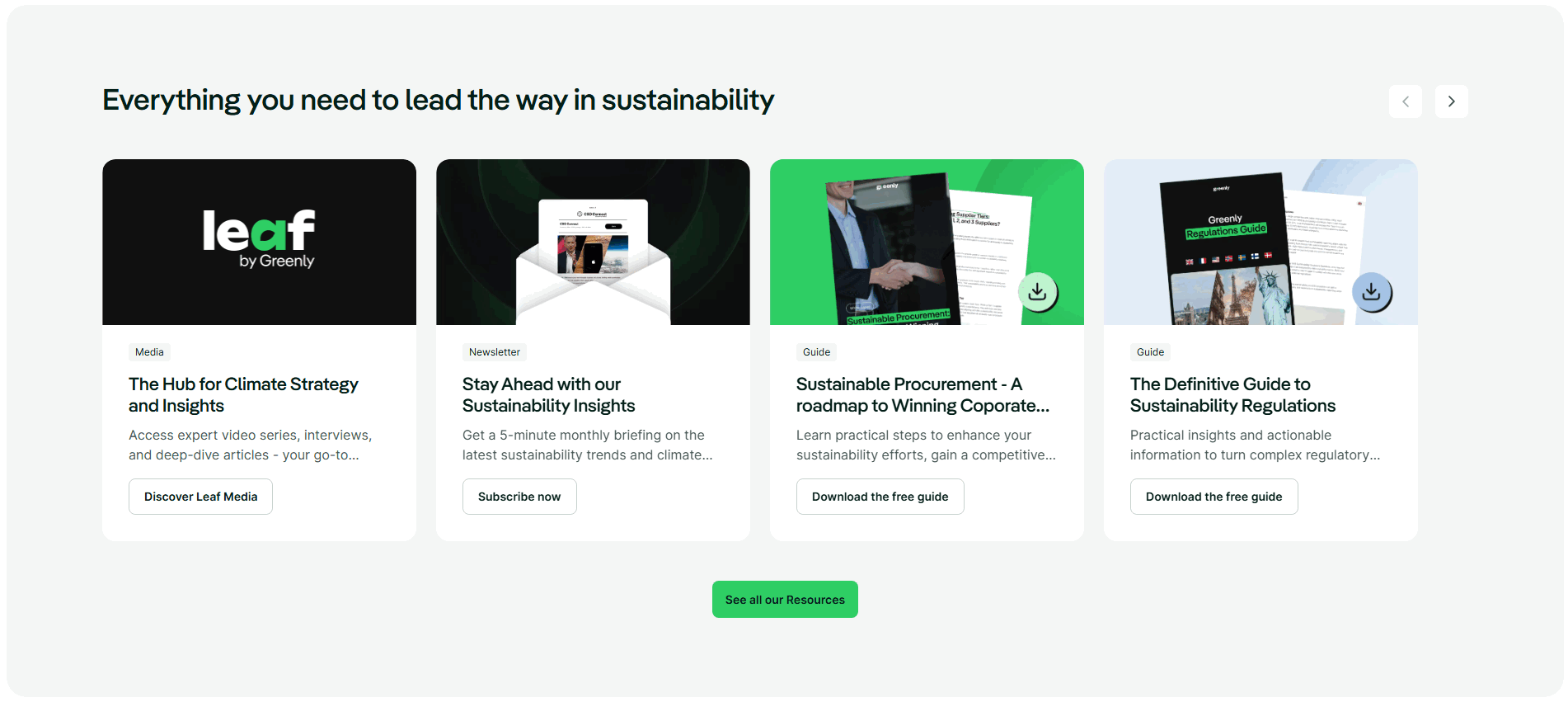 Greenly resources section