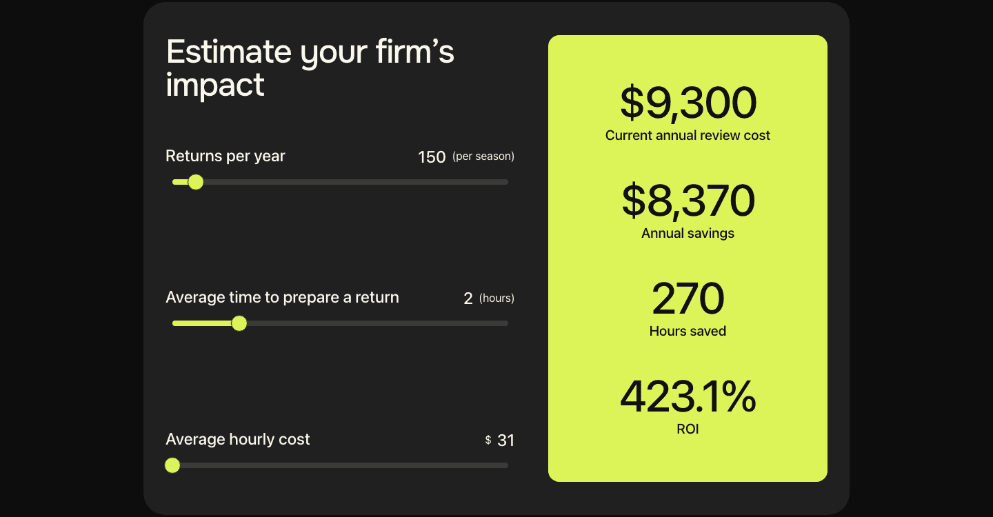 TaxGPT ROI calculator: sliders in, personalized savings out