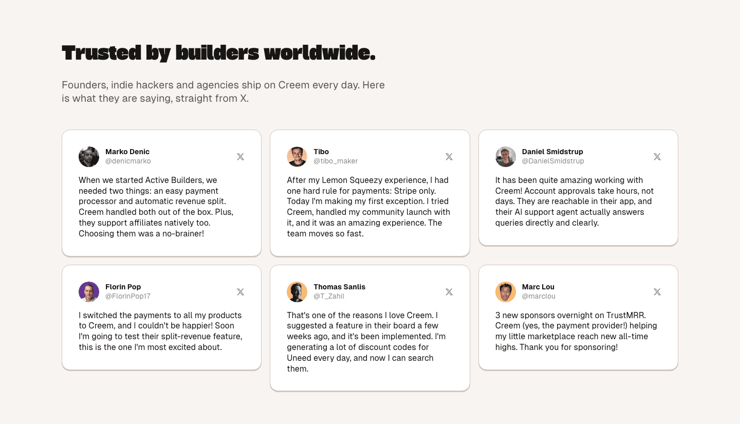 CREEM 2.0 Testimonial