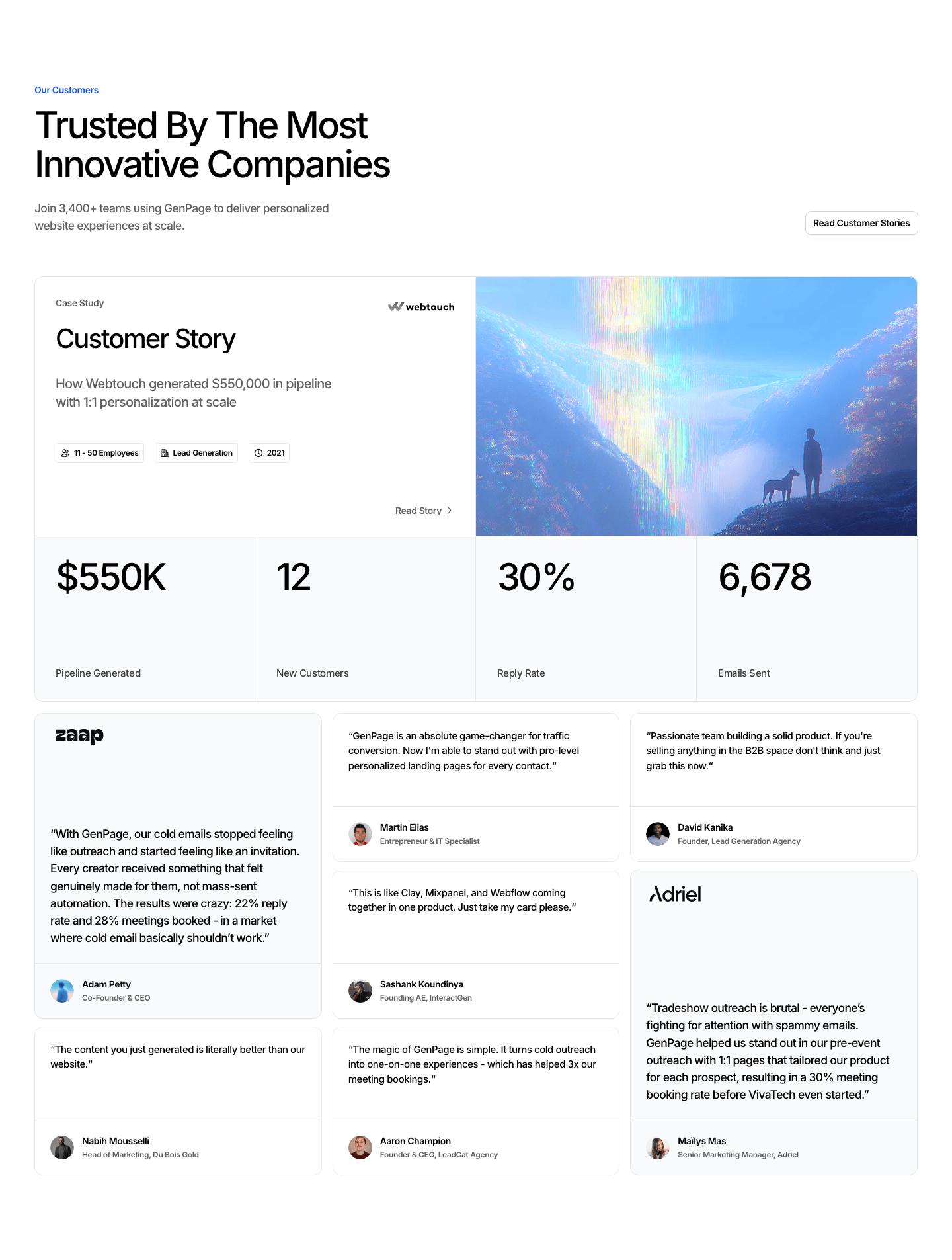 GenPage 3.0 Testimonial