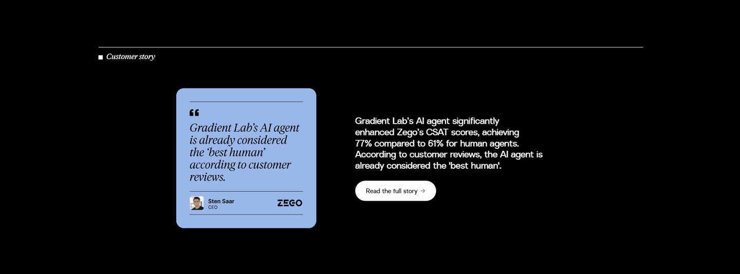 Gradient Labs Testimonial