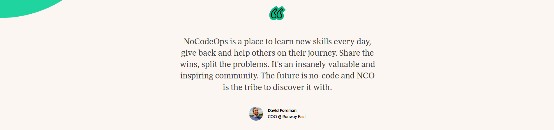 NoCodeOps Testimonial