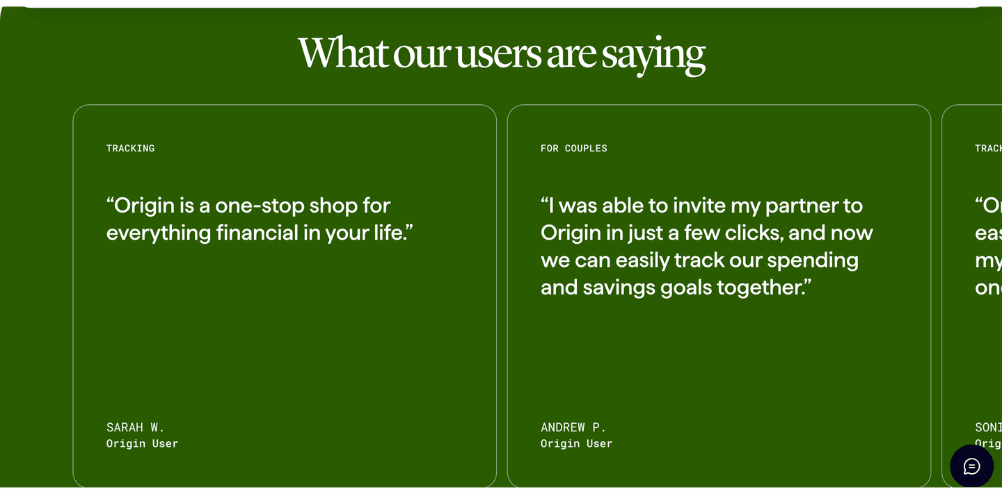 Origin Testimonial