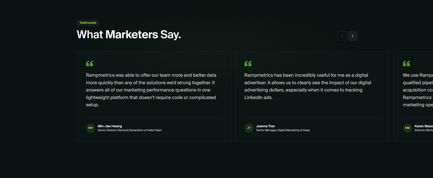 Rampmetrics Testimonial