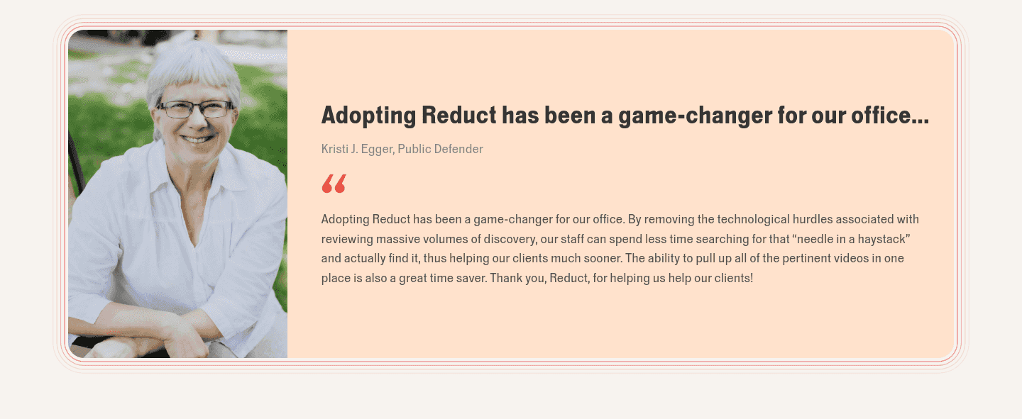 Reduct Testimonial